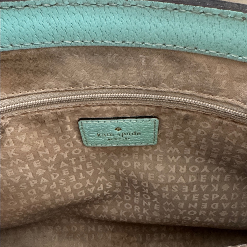 Kate Spade Wellesley Quinn Aqua Pebbled Leather Satchel Bag - Picture 7 of 10